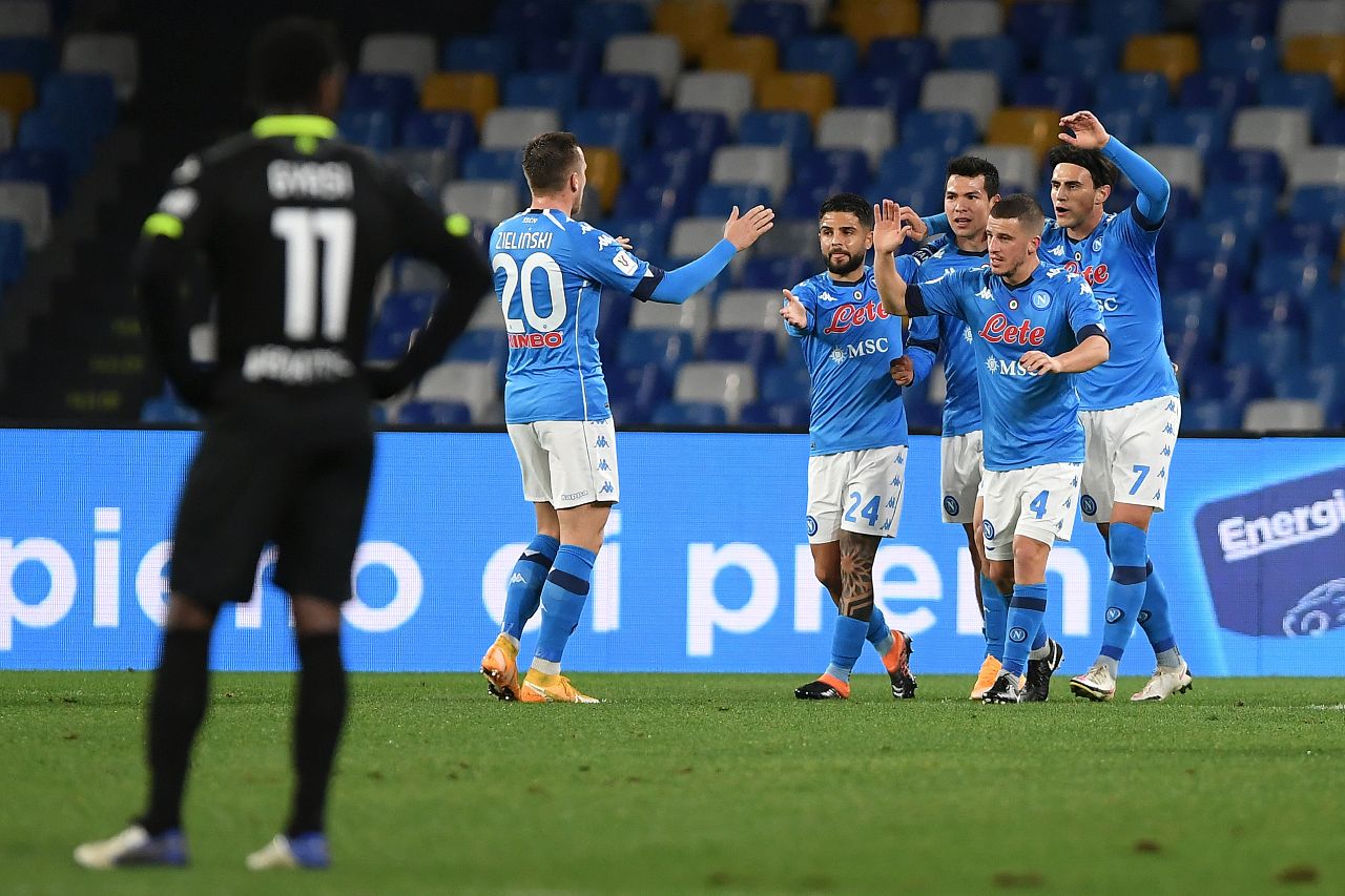 RILEGGI LIVE – Napoli-Spezia, gli azzurri si impongono per 4-2 e accedono alle semifinali
