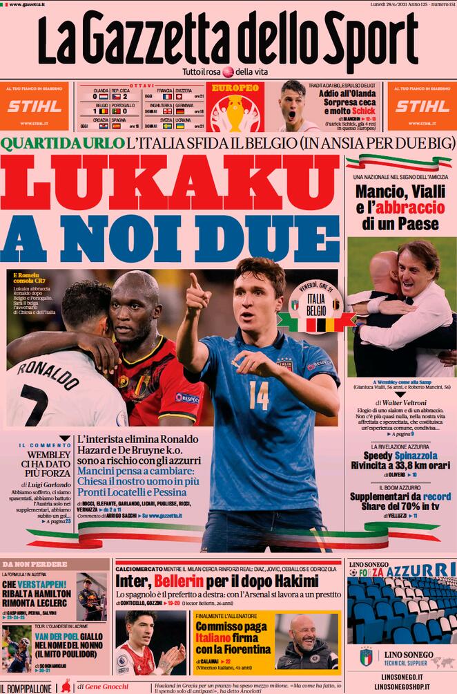 Rassegna stampa, Gazzetta: “Lukaku, a noi due”