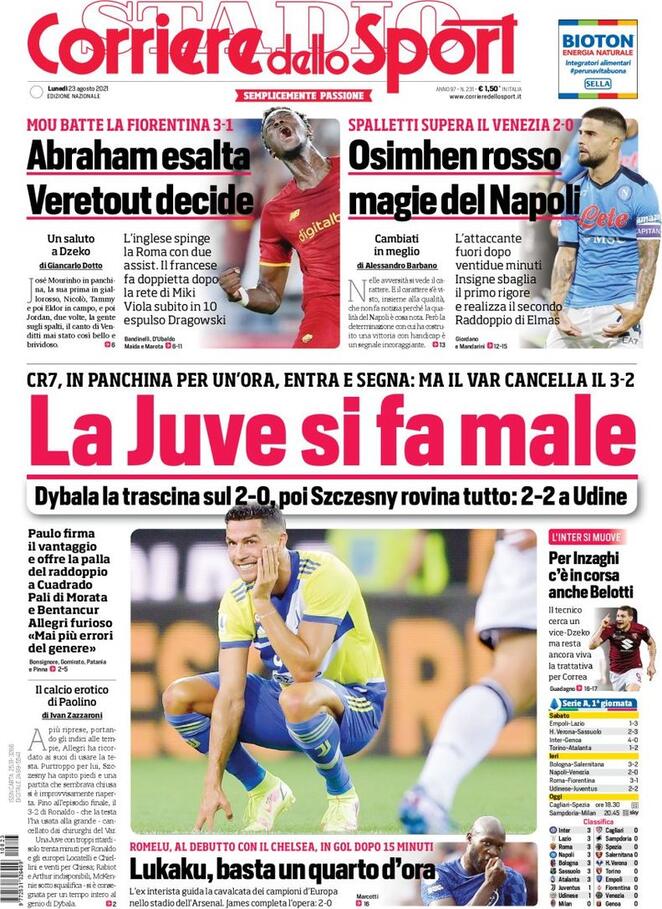 Rassegna stampa, CdS: “Osimhen rosso, magie del Napoli”