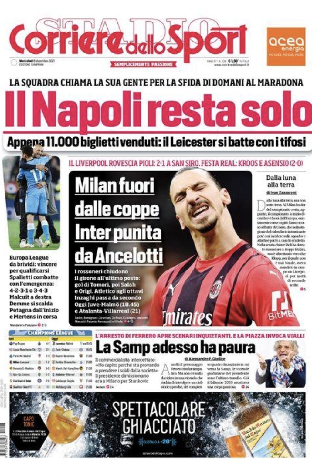 RASSEGNA STAMPA – I titoli dei principali quotidiani sportivi