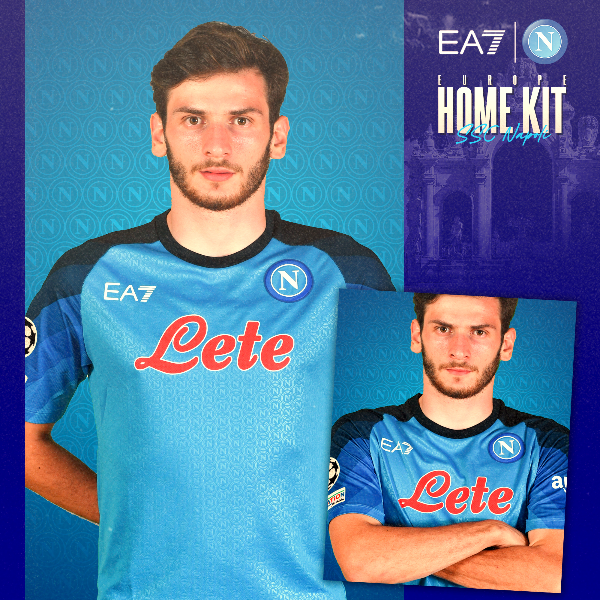 Napoli, presentata la nuova maglia per le notti europee