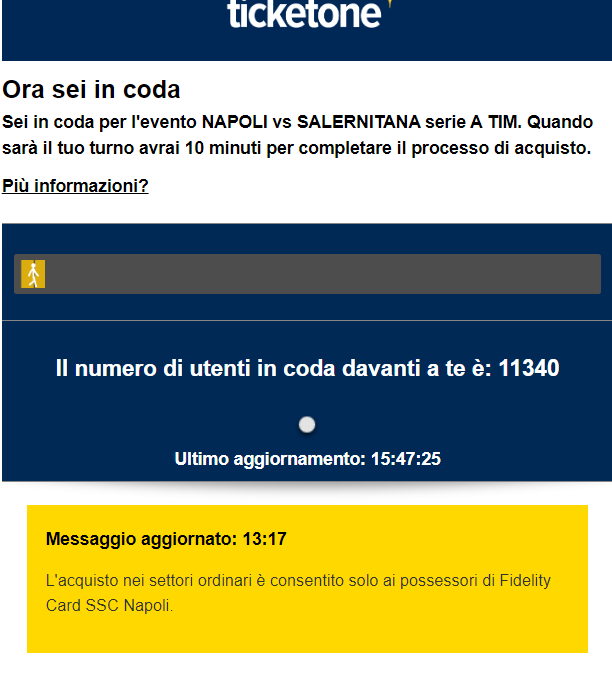 Napoli – Salernitana: migliaia di tifosi su Ticketone